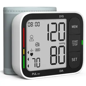 Blood Pressure Cuff Wrist, Universal Bp Cuff(5.3-8.4in) Large LCD Display 2 Users Total 240 Memories, 2 AAA Batteries & Carrying Case Included