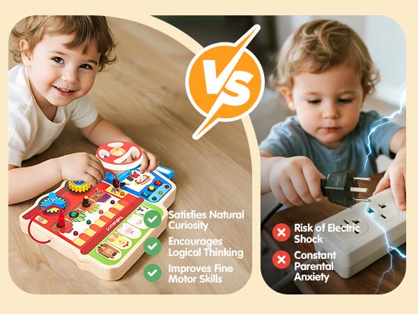 hahaland 18-in-1 Farm Truck Sensory Board: 18 activities with LED lights & switches! A Montessori toy that develops fine motor skills. The perfect travel, birthday, or Christmas gift.