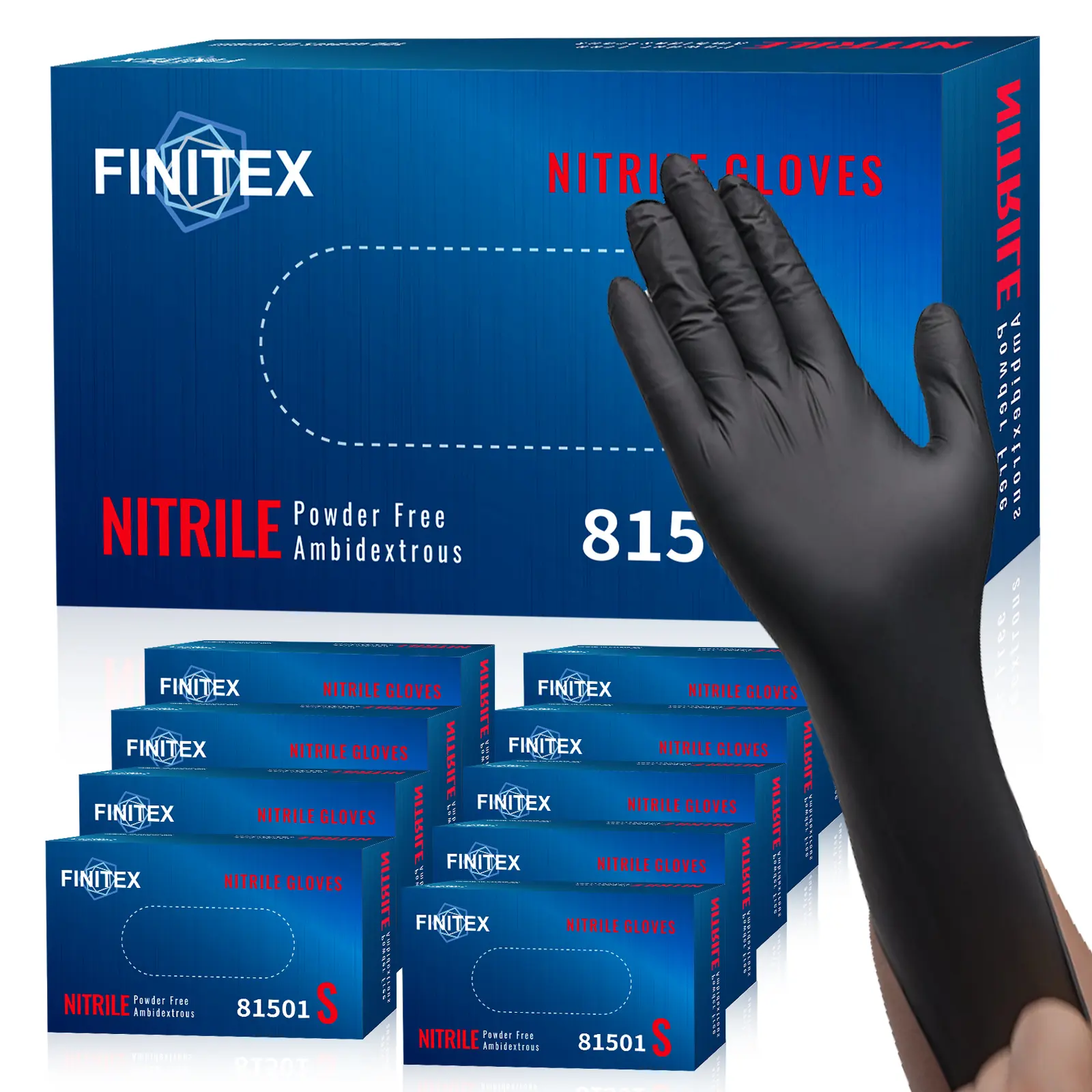 5Mil Heavy Duty Black Nitrile Gloves Pack - 100-Count Disposable, Waterproof, Latex-Free, Powder-Free, Food-Safe, Chemical-Resistant Industrial Grade, Allergy-Safe, Snug Fit, Touchscreen Ok for Cleaning Jobs, Kitchen, Gardening,back to school stuff