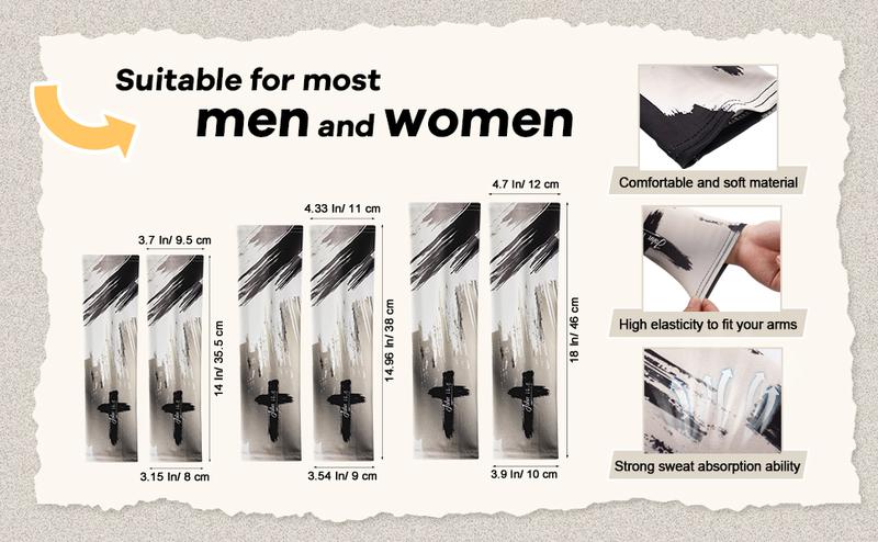 6 Pairs Easter Faith Cross Arm Sleeve Christian Cooling Arm Sleeves  Bible Verses Arm Sleeves for Men Women Football Basketball Baseball Running Cycling Summer Outdoor Activities Protection Arms Easte Basket Stuffer