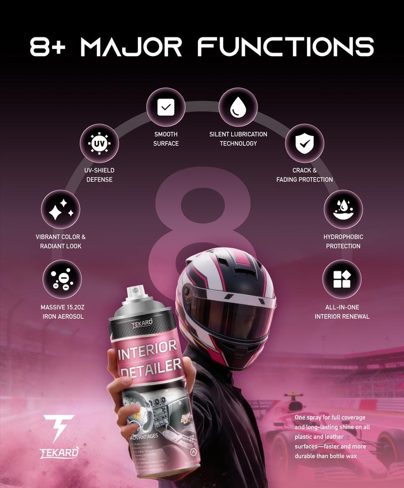 TEKARD Detailer - Ultimate Protection for Vinyl, Rubber, and Plastic Surfaces Car Interior Detailer and Protectant, waterless Spray Wax:Plastic, Rubber, Leather Cleaner for Car lnteriors&Exteriors、Quick Detailer、Automotive Care、Durable Protection Glossy