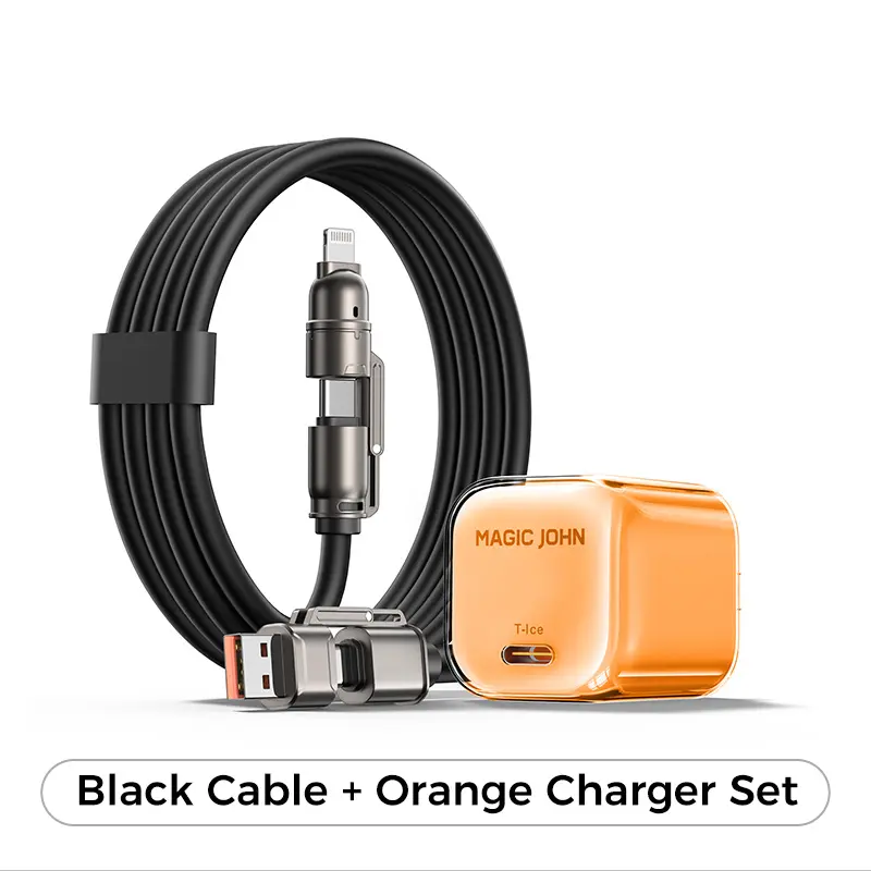 Black Cable+ Orange Charger Set