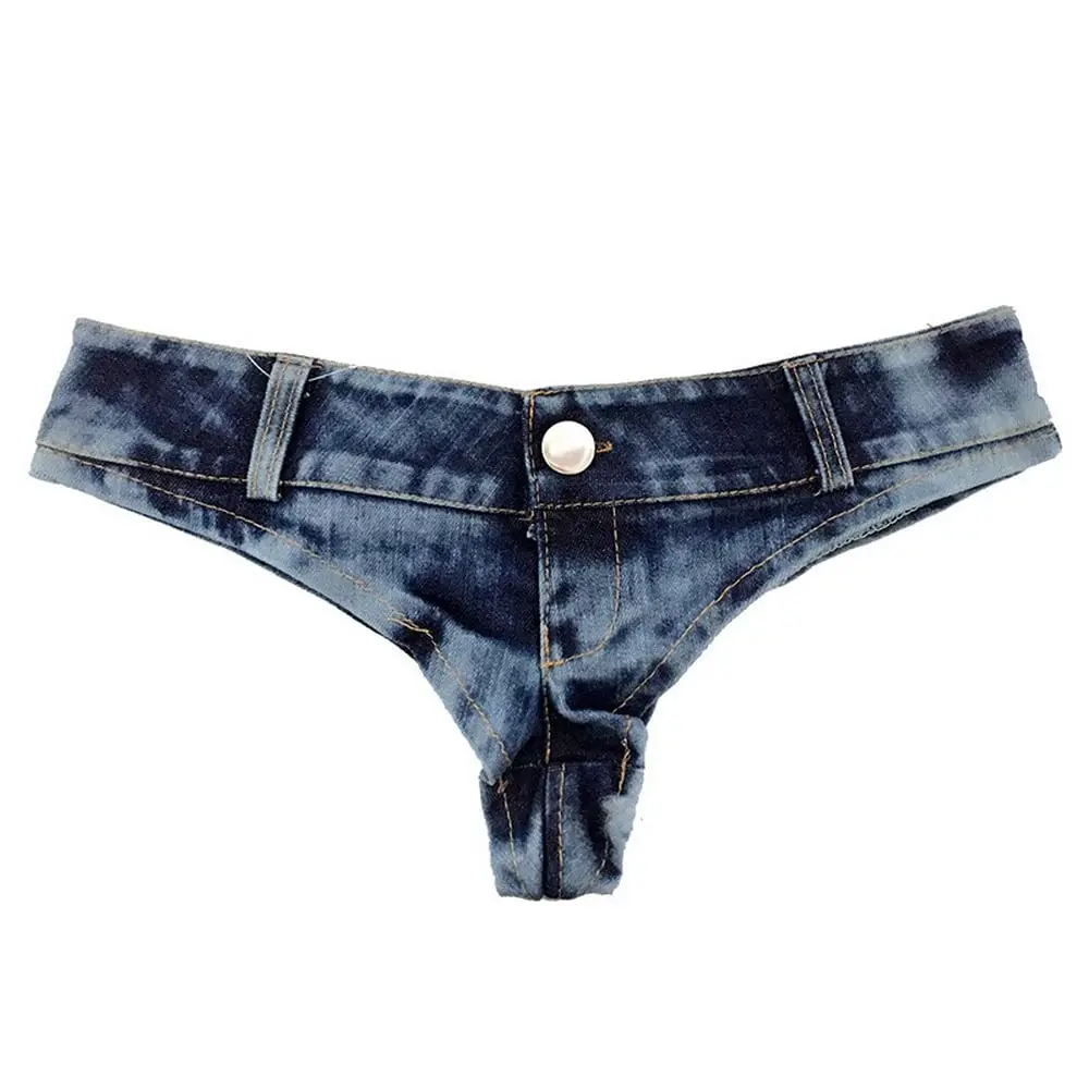 Women's Sexy "Peach-Butt" Denim Shorts — Low-Rise Hot Pants, Ultra-Short Cut (Bikini Style), Low-Waist Micro-Shorts