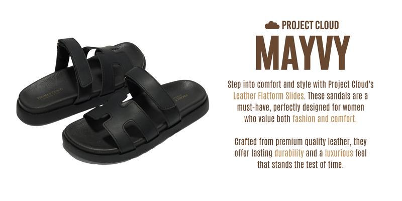 Project Cloud Women's | 100% Genuine Leather Women's Sandals | Plush Soft Insole | Lightweight | Non-Slip - Mayvy