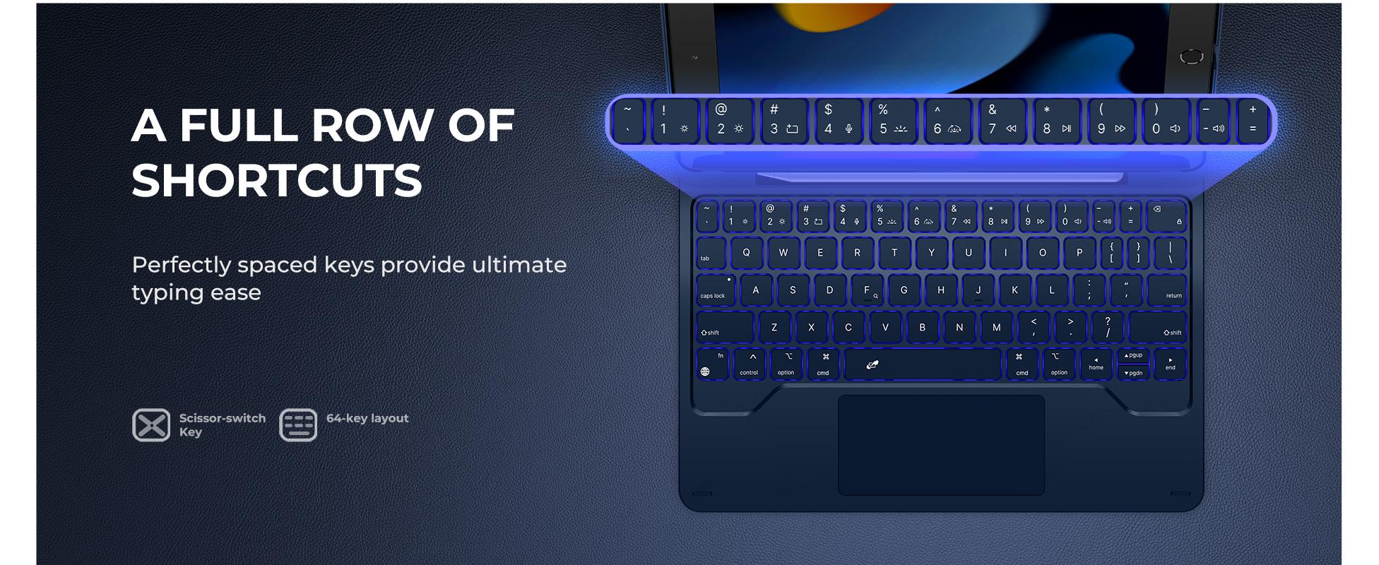 Dexnor for iPad 9th Generation Case with Keyboard Floating Cantilever Magnetic Stand Multi-Touch Trackpad Backlit Pencil Holder Magic Style Keyboard Case for iPad 9th/8th/7th Gen 10.2 inch