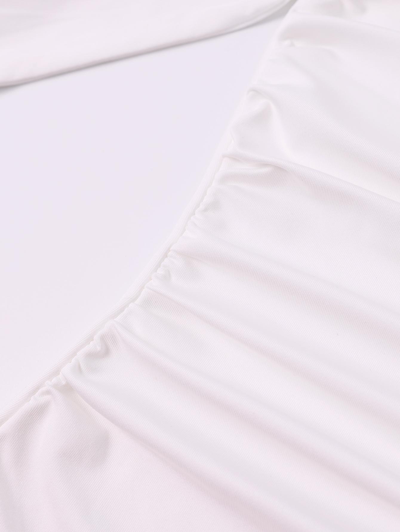 Off-Shoulder Backless Twist-Front Ruched Bell Sleeve Dress Fashionable Sweet Date Everyday Party Dress