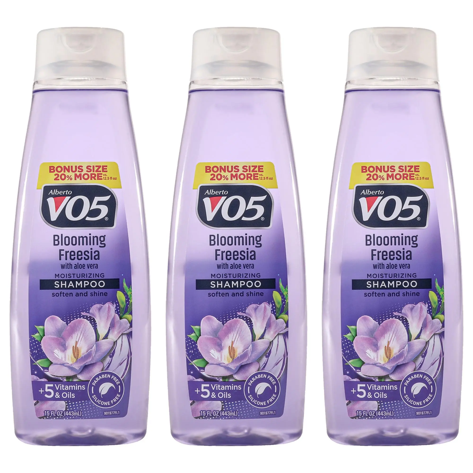 Moisturizing Blooming Freesia Shampoo by Alberto VO5 for Unisex - 15 oz Shampoo - Pack of 3