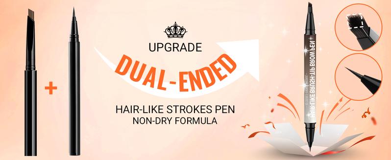 【FREE SHIPPING】2PCS iMethod 4D Brow Pen, 2-in-1 Eyebrow Pencil with Waterproof Microblading and Dual-Ended Eyeliner Brush for Natural Brow Makeup and Eyelash Line