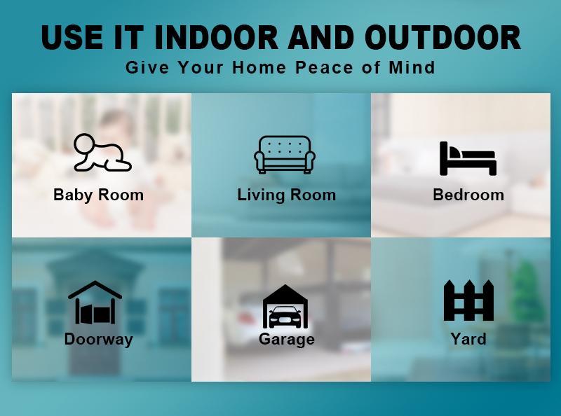 Vision Well Wireless outdoor security camera, IP65 waterproof rating, infrared motion detection, two-way talk, support SD card and cloud storage