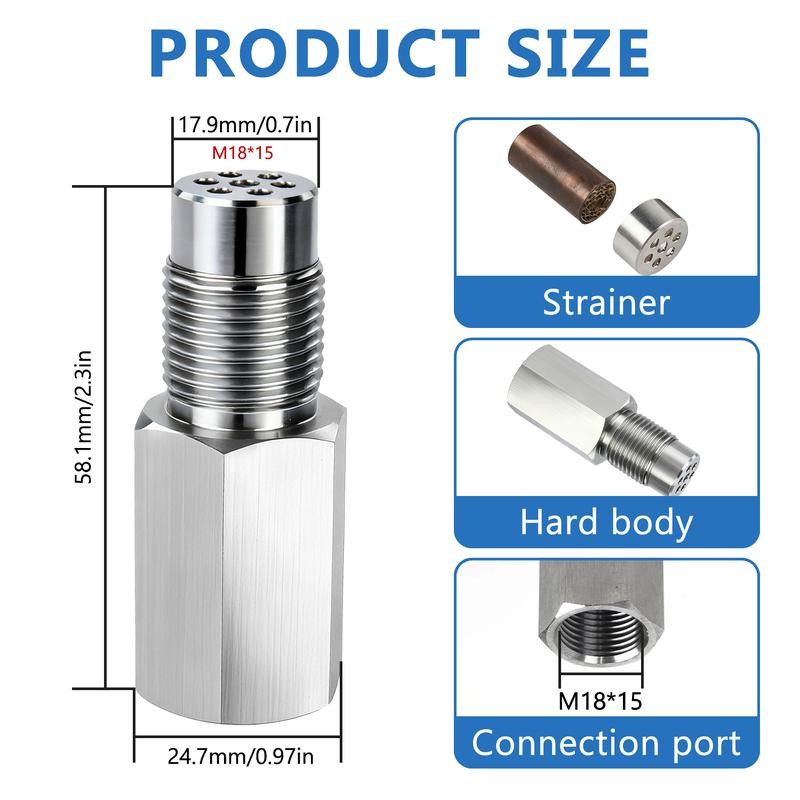4pcs Oxygen Sensor Filter Adapter - New Stainless Steel Extension Pipe Fitting - Car Extension Screw,Universal Automotive Repair Tool Accessory