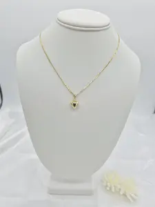Chain with small heart pendant in 14k gold plated. (99)