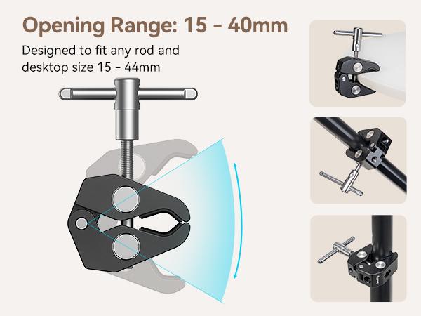SmallRig Clamp with 1/4" and 3/8" Thread and 9.8 Inches Adjustable Friction Power Articulating Magic Arm Friction Arm with 1/4" Thread Screw for LCD Monitor/LED Lights KBUM2732B Camera Smartphone Stabilizer Photography