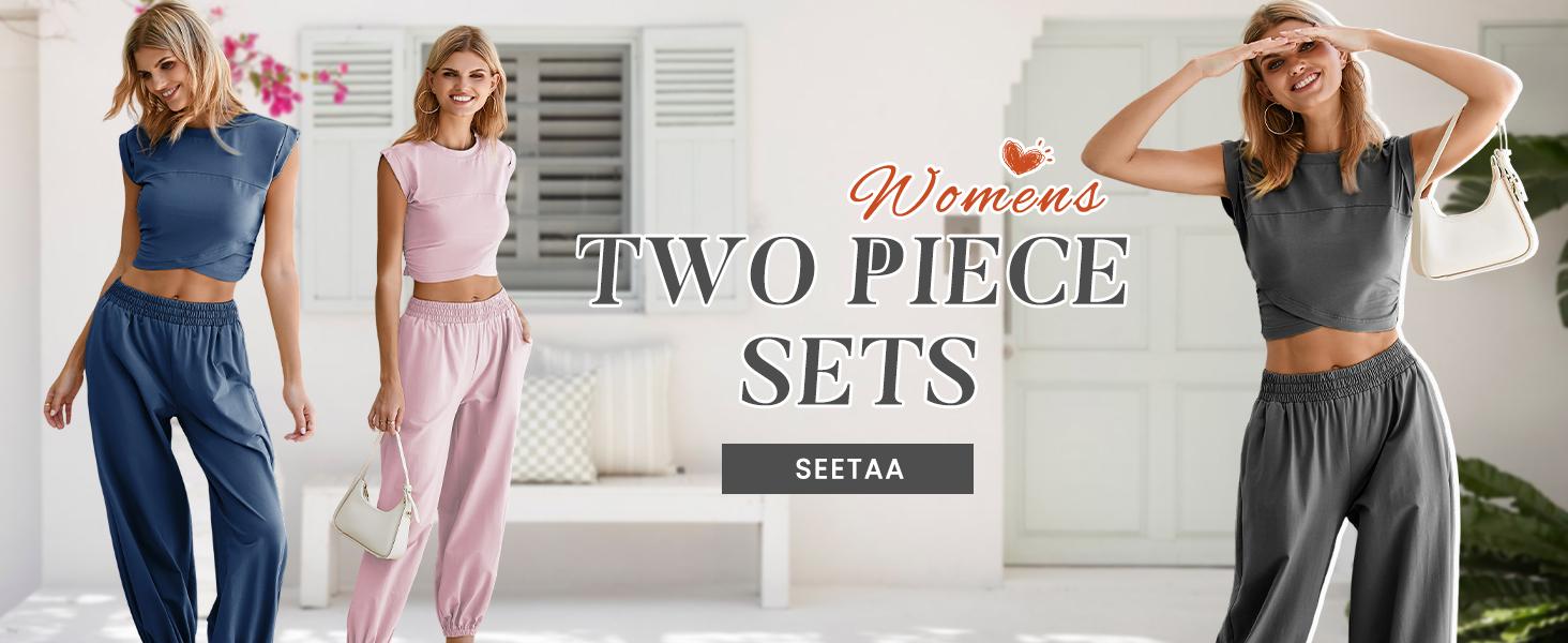 WoodBerry Women's Two-Piece Lounge Sets Workout Cropped Top Tee High Rise Sweatpants Outfits Casual Sweatsuits Suit Athletic Tracksuits With Pockets WoodBerry Women's Two-Piece Lounge Sets Workout Cropped Top Tee High Rise Sweatpants Outfits Casual Sweatsuits Suit Athletic Tracksuits With Pockets