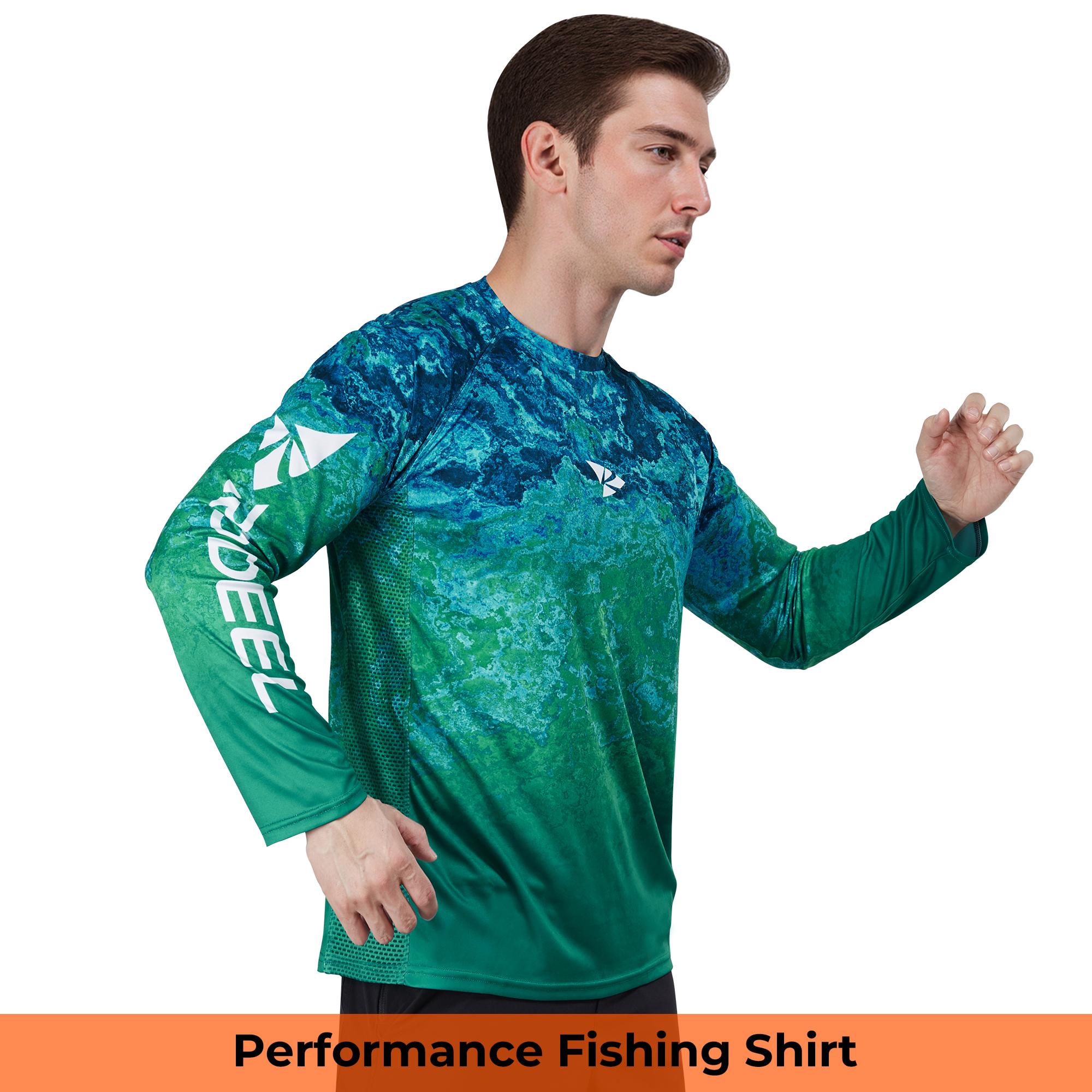 RODEEL 905 Long Sleeve Shirts Men UPF 50+ Sun UV Protection Lightweight Quick Dry Moisture Wicking Breathable Cooling Activewear for Outdoor Sport Gym Workout Hiking Camping Running Biking Boating Construction Landscaping, Holiday Gift