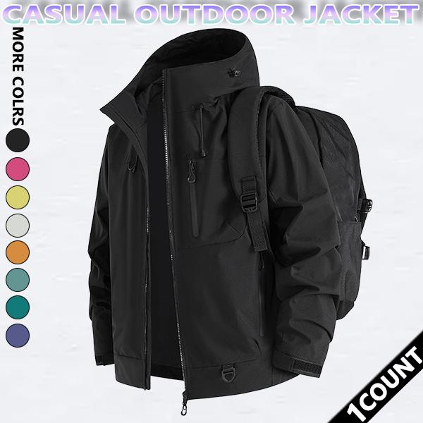 Autumn and Winter hooded casual men's Outdoor Jackets,  Windproof and wear-resistant color-blocked jacket, couples' style winter coat, outerwear top.