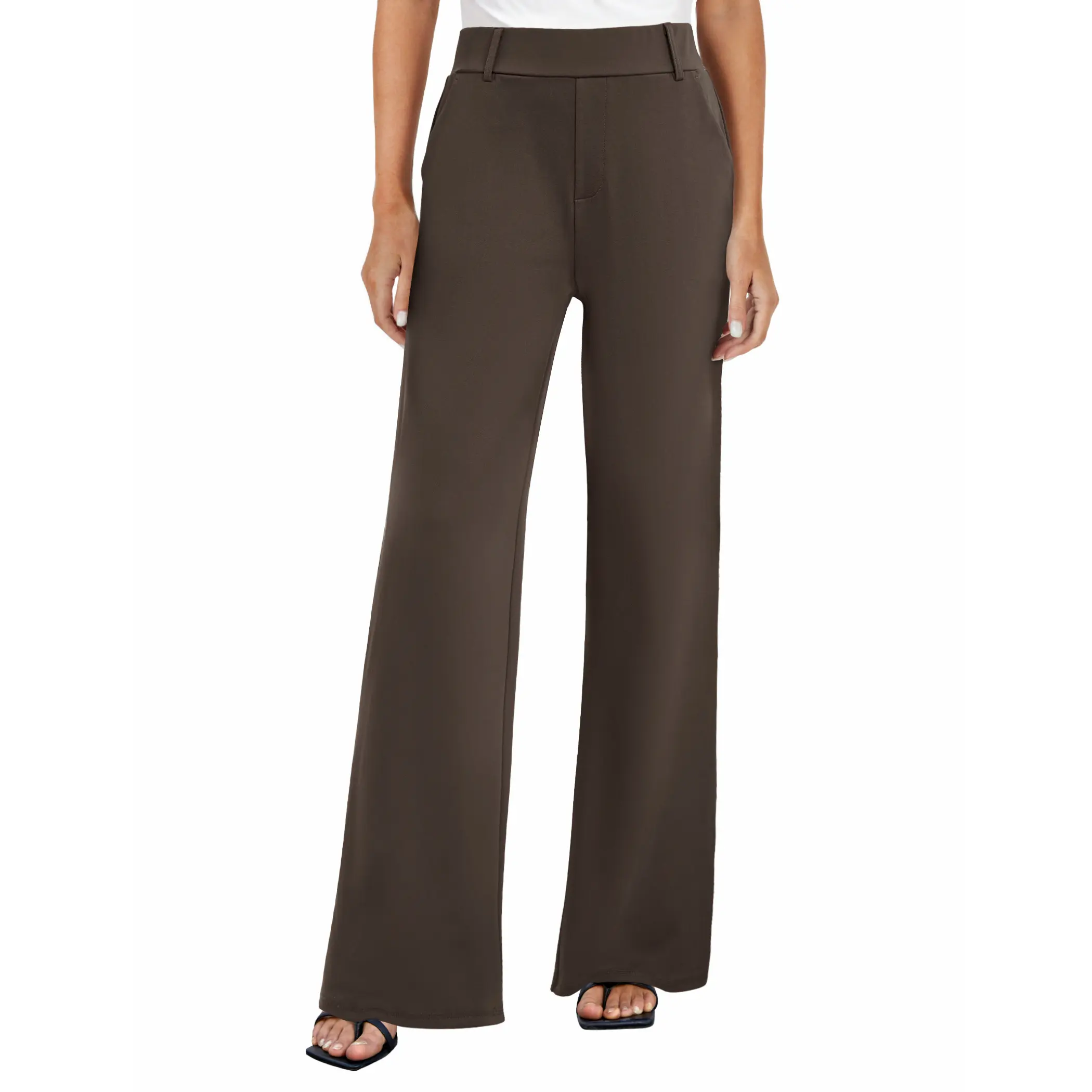 knee length dresses for ladies Vita High Waisted Wide Leg Pants for Women – Belted Wide Leg Trousers That Are Dressy and Quiet Luxury Black / XL