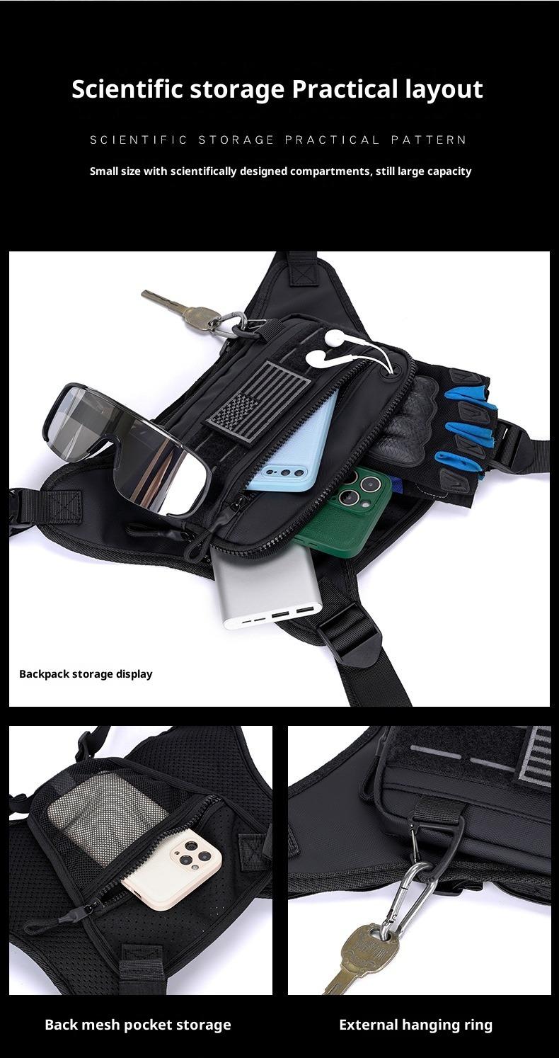 Chest Bag For Men and Women Water Resistant Running Vest Tactical Chest Bag Pack for Sports Outdoor Chest Running Training Bag Backpack with American Flag Patch