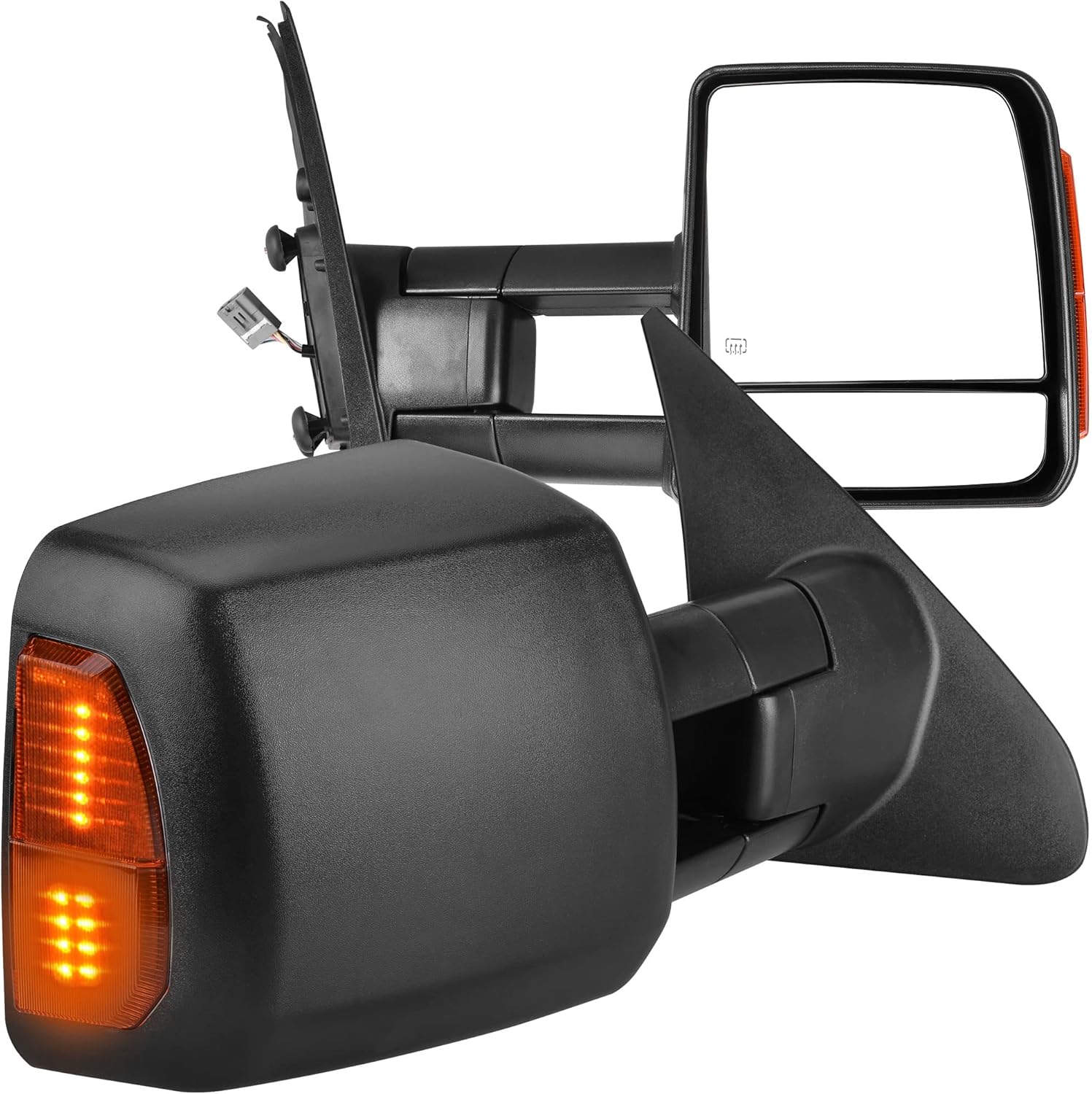 YITAMOTOR Towing Mirror Car Accessories for Toyota Tundra Models 2007-2017, Power-Adjusted Heated Turn Signal Light, Manual Telescoping & Folding Design