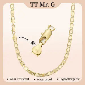 14K Gold-Plated Hip-Hop Chain Necklace | 6mm Wide | Waterproof, Anti-Oxidation, & Hypoallergenic | Perfect for Everyday & Special Occasions pop