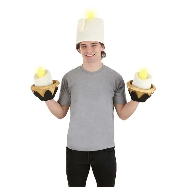 HalloweenCostumes Men's Disney Lumiere Cosplay Costume Set, Flame-Themed Fabric Menswear for Adult Special Occasions