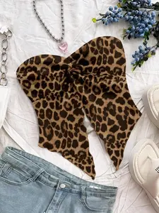 Soleia Casual Simple Leopard Print Women's Top, Suitable For Summer,Tube Top Suitable For Going Out