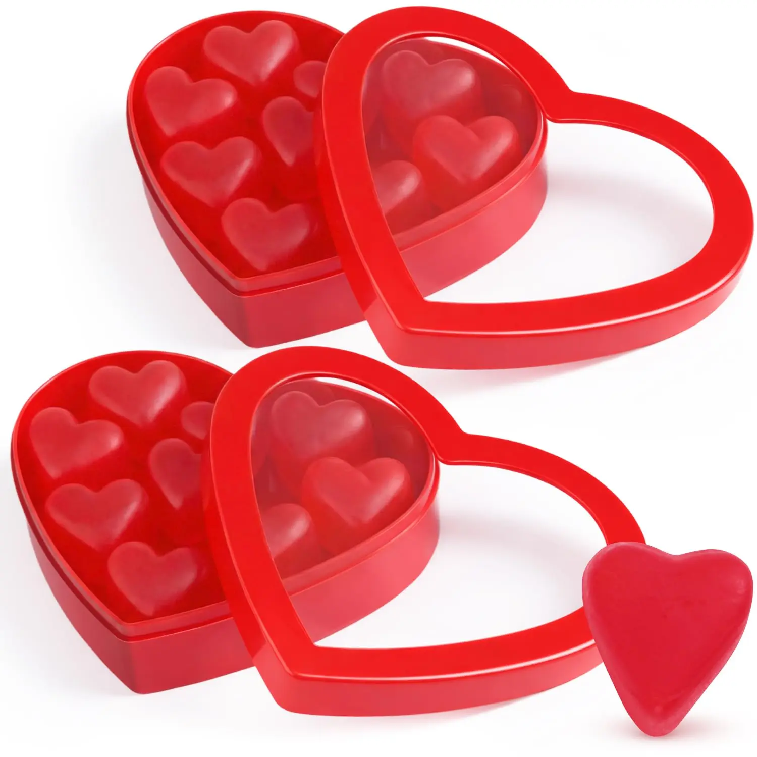 Juju Hearts Gummy Candy Gift, 2 Heart Shaped Boxes of  Candy Bulk 4oz Each, Perfect Gummy Hearts for Sharing with Friends, Classmates & Loved Ones, Candy Gift
