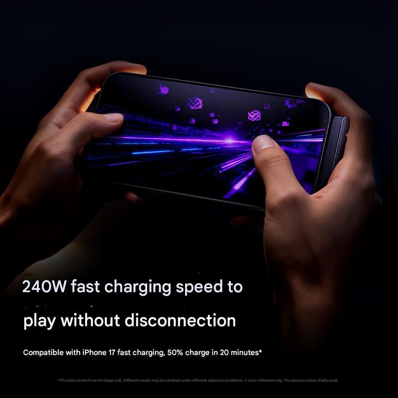 Invisible Holder Charger Cable with Stand, 240w super fast charging 2-in-1 Fast Charging Cord & Phone Stand for Gaming, Office, Car Travel, Compatible with iPhone Samsung Type-C charging cable Black