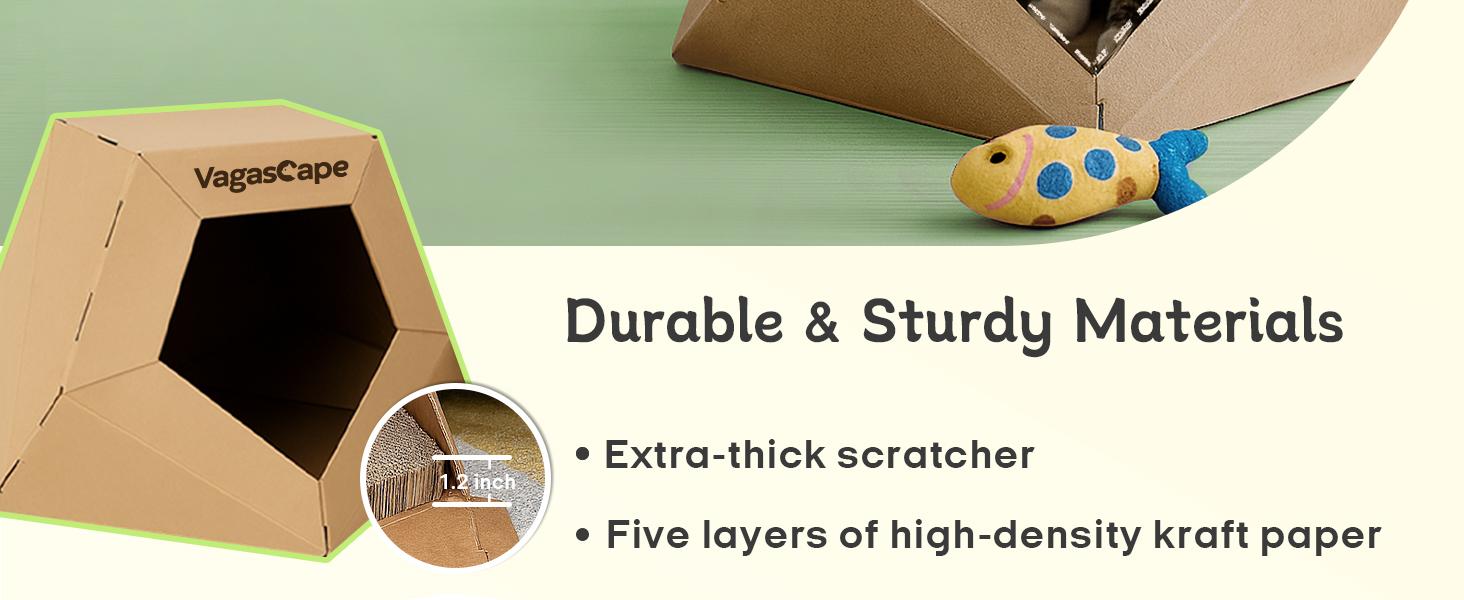 Vagascape DIY Cat House, DIY Origami Hand-Painted Cat House, Scratch-Resistant Kraft Paper Material, Foldable Washable Pet House, Ped Bedding, A Special Gift Just for Your Pet