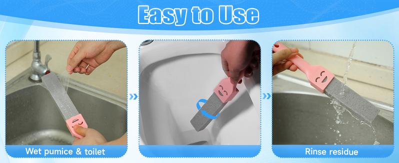 12 Pack Pumice Stone for Toilet Cleaning Extra Long Handle for Removing Bowl Ring Pool Bathroom Toilet Brush Limescale Stain Remover for Tile Bath-tub