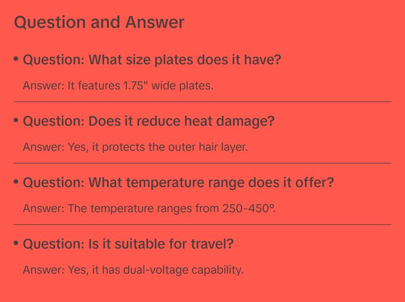 FoxyBae Sleek & Slay 1.75" Wide Plate Ceramic Flat Iron – Professional Hair Straightener – Frizz Control, Fast Heating, Dual Voltage – Blush