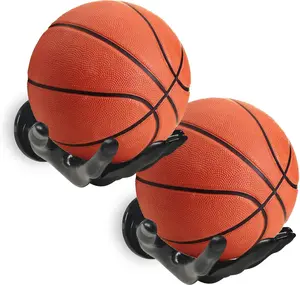 Basketball Holder Wall Mount 2 Piece Set, Men's Room Decoration Game Room Basketball Wall Decor Men's Sport Gifts, Ball Stand Wall Mount, Garage Ball Storage Organizer