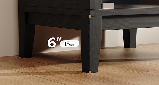 BROTTAR Arched Display Cabinet with Glass Doors, 71" Narrow Curio Cabinet with LED Lights for Collectibles Bookcase, 5-Tier Showcase Glass Display Case with Human Body Sensor for Living Room, Black