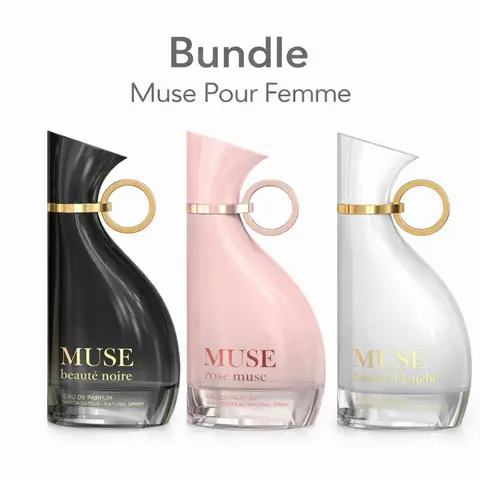 Bundle Muse Pour Femme | Muse Beaute Blanche | Muse Beaute Noire | Muse Rose Musc - Edp 3.4 oz By Mirada Perfumes