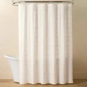 Tufted Grid Shower Curtain Cream - Hearth & Hand with Magnolia