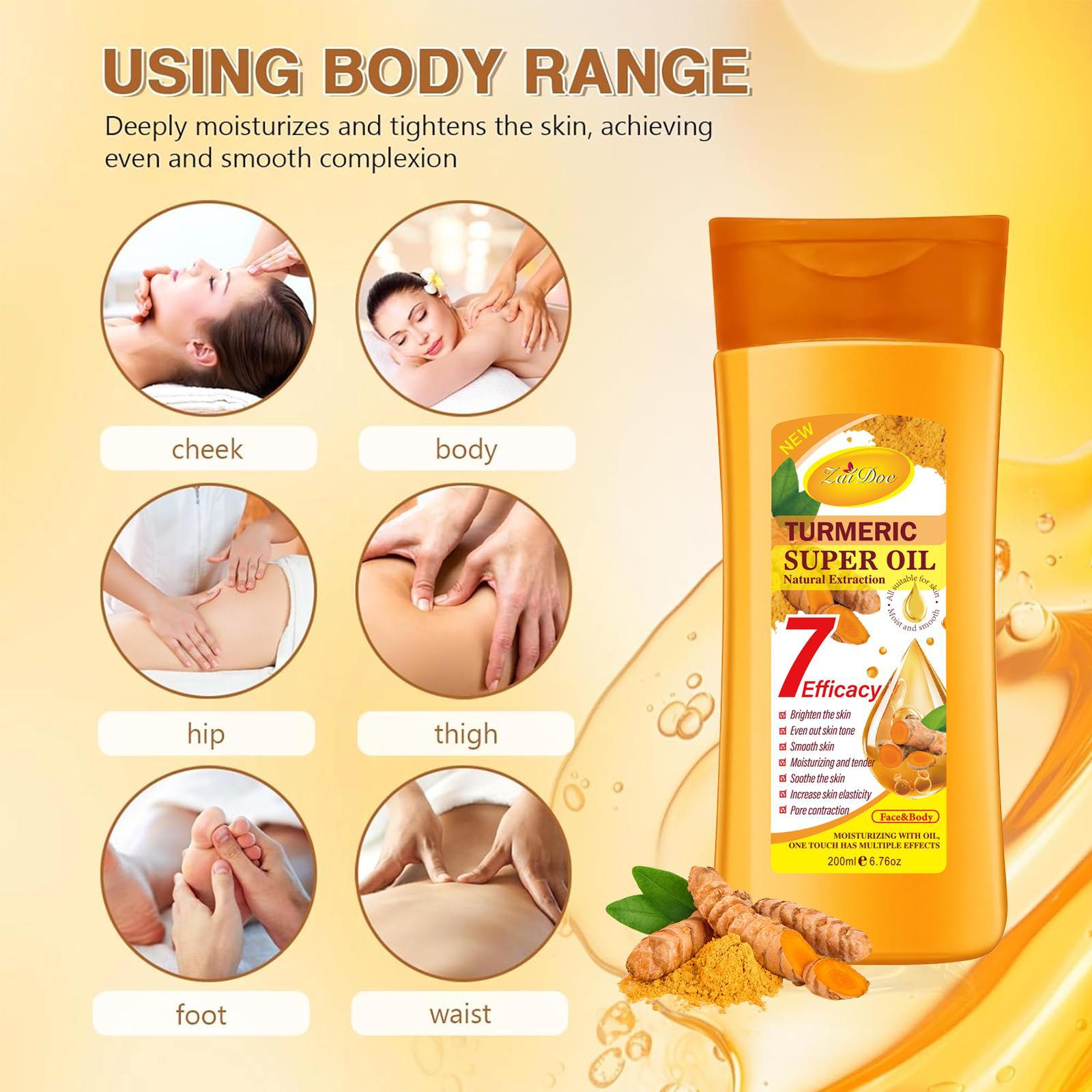 Turmeric Gel Oil 7 Efficacy Natural Extraction for Radiant Skin Moisturizing Hydrating 200ml Face Body Care Multi Benefit Moisturizer Firming Deep Hydration
