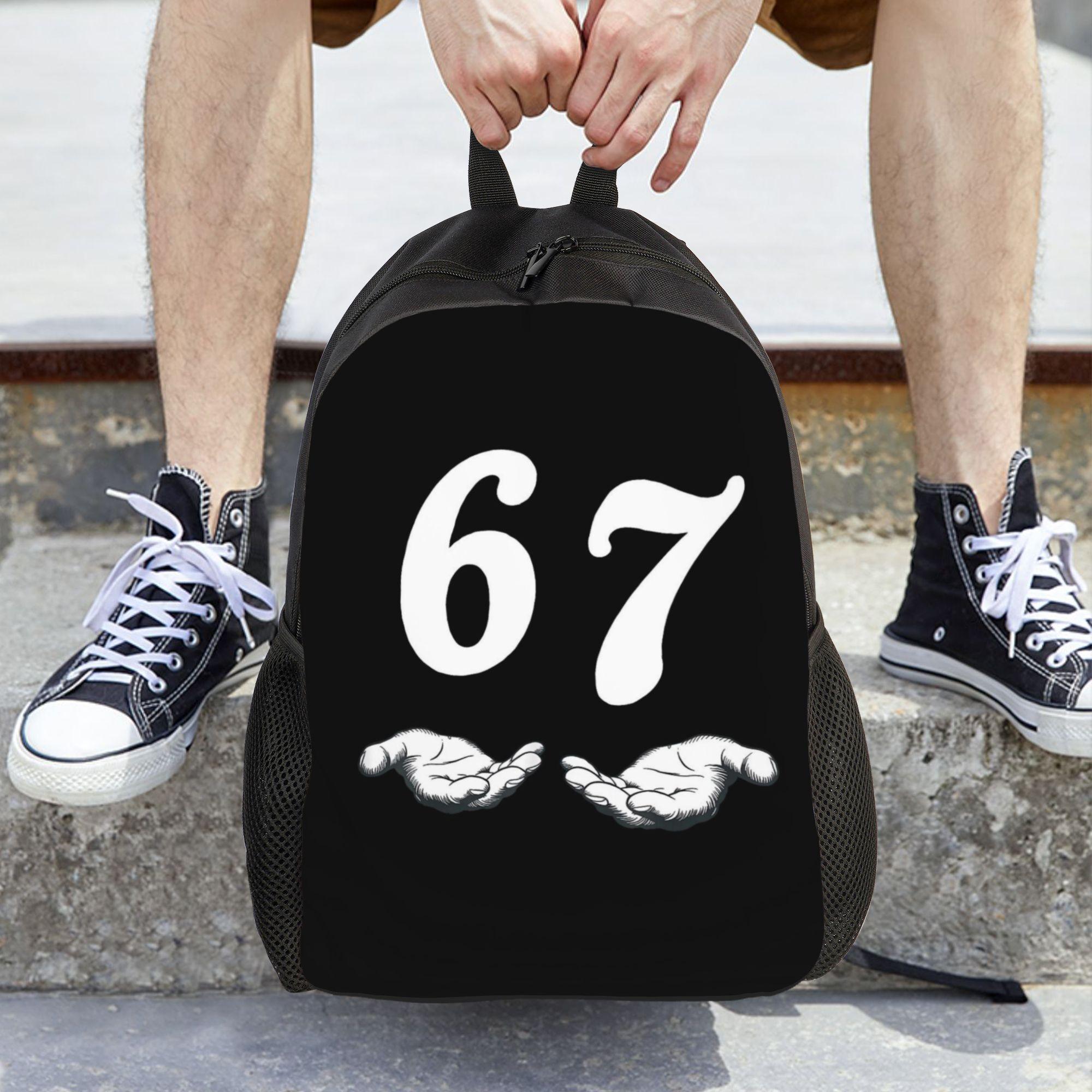 1pc 67 Meme & Six Seven Meme Backpack - Funny 67 Number Print School Bookbag, Large Capacity Rucksack Suitable for, Adults, Back to School, Travel, Daily Use - Lightweight & Machine Washable, for Teenager