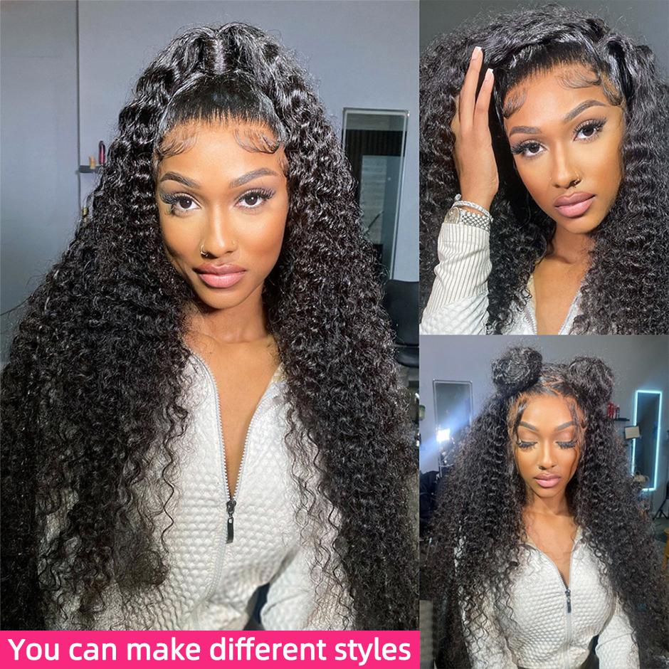 Bling Hair 38inch Deep Wave 13x6 13x4 Transparent Lace Front Hd Lace Frontal Wig Pre Plucked Lace Frontal Brazilian Human Hair Wigs 180% Density for Women TikTokShopBlackFriday