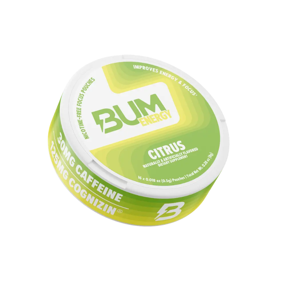 BUM Energy Pouches – Tingle-Free Caffeine + Cognizin for Focus & Energy