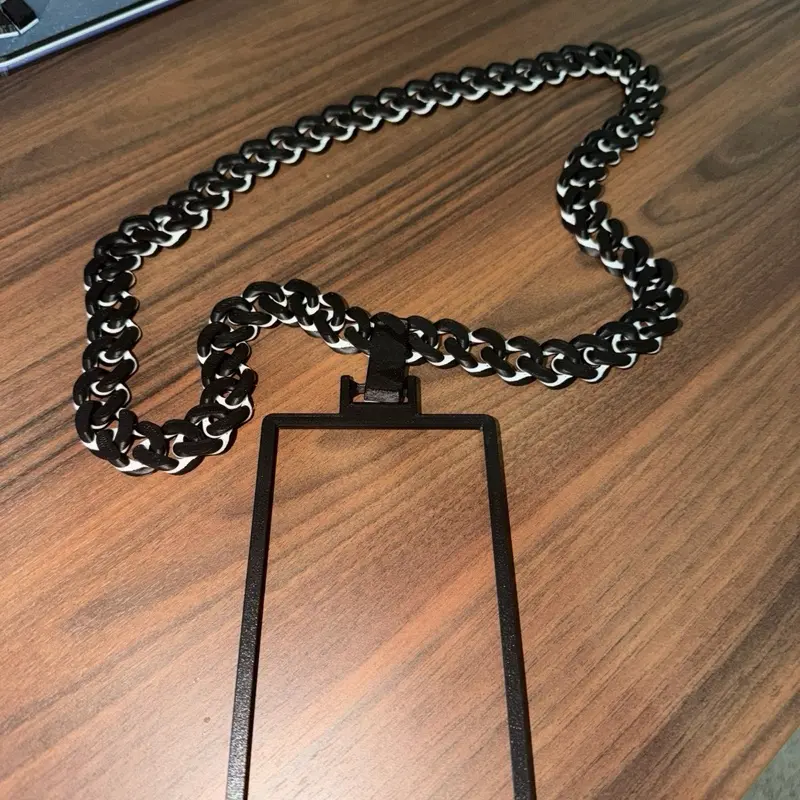 3D Printed Geometric Slab Necklace - PSA & CGC Certified, Casual Daily Costume Jewelry, Cards Not Included, Modern And Edgy Look, One-Of-A-Kind Piece