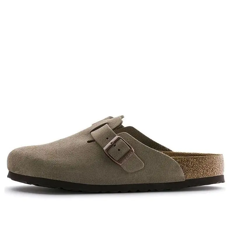 Birkenstock Boston Soft Footbed Suede Taupe (Men's), Shoe, Footwear, Walking Shoes, Soft Suede, Casual Slide, Sandals, Flat, Shoes Clogs