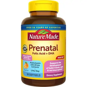 Prenatal Vitamins for Women with Folic Acid and DHA Prenatal Multivitamin Mineral Supplement for Daily Nutritional Support 90 Softgels 90 Day Supply