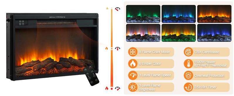 Fireplace TV Stand for up to 80 Inch TVs, 32’’ Tall LED Entertainment Center with Electric Fireplace, Farmhouse TV Console Table w/Sliding Barn Door & Window for Living Room, Rustic Gery