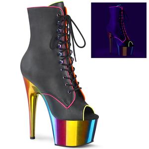Pleaser Adore-1021RC-02 Women's High Heel Ankle Boot, All Seasons Footwear, Shoe, Lace