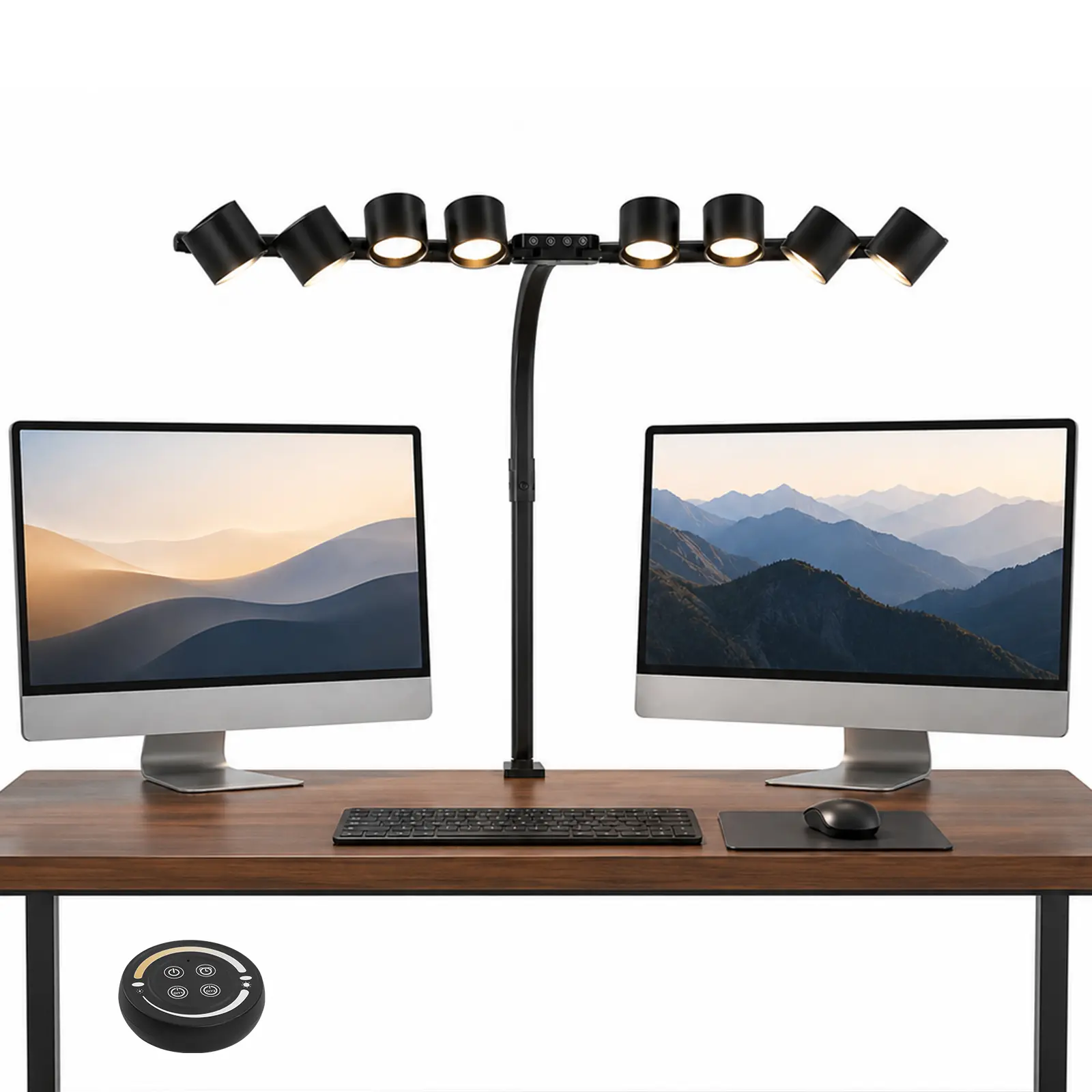 22W LED Desk Lamp with Clamp, 8-Head Architect Light with Remote & Touch Control, 1400LM Eye-Caring Drafting Lamp, Stepless Dimming, 3000K–6500K, 360° Adjustable for Home Office, Crafting & Studio, Led Lights,sohochic