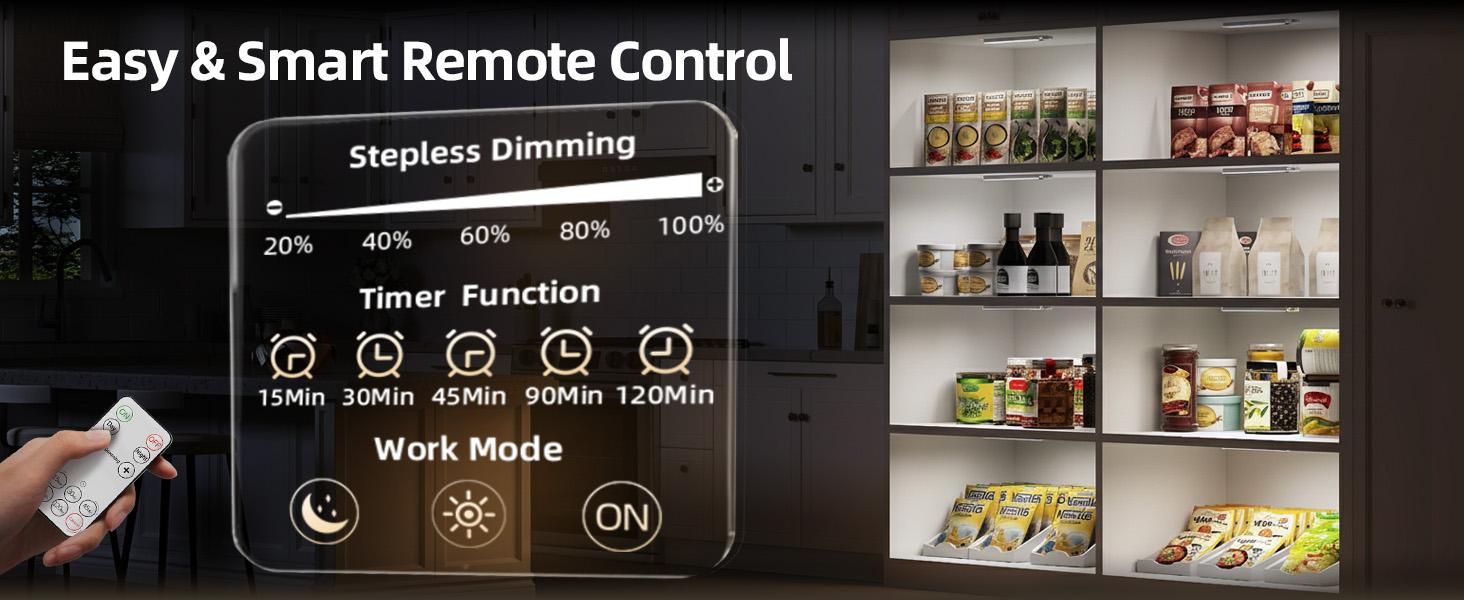 EZVALO Under Cabinet Lights, Motion Sensor Light Indoor, 2400mAh USB Rechargeable LED Closet Lights with Remote, Timer, Dimmable Magnetic Installation Lighting for Kitchen, Wardrobe, Cupboard, Pantry, Hallway, Garage, Stairs, Valentine's Day Gift