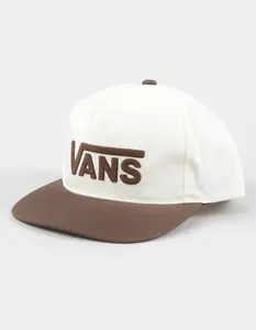 VANS  Mens Drop V Logo Snapback Hat, Brown Combo