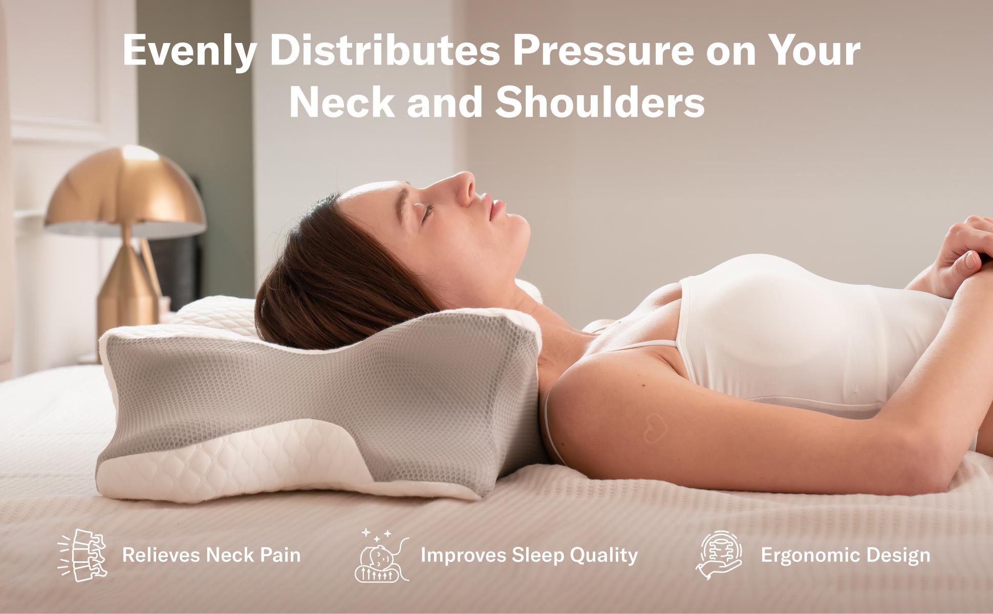 Alcedo Cervical Pillow for Cozy Sleep, Odorless Ergonomic Contour Memory Foam, Orthopedic Bed Pillow for Side, Back, and Stomach Sleepers Alcedo Cervical Pillow for Cozy Sleep, Odorless Ergonomic Contour Memory Foam, Orthopedic Bed Pillow for Side, Back, and Stomach Sleepers