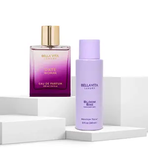 The Blooming Date Duo by Bellavita Luxury | DATE Woman Eau De Parfum & Bloom Bae Hair & Body Mist | Fruity Floral & Soft Floral Woody | Notes of Red Fruits, Violet & Vanilla | Long-Lasting fragrance & Revivable water based mist | Vegan & Cruelty-Free