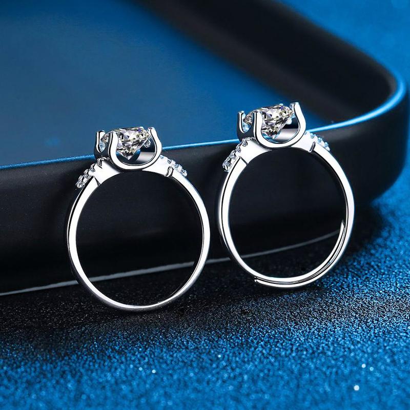 #33（Titi）925 Sterling Silver Synthetic Moissanite Ring