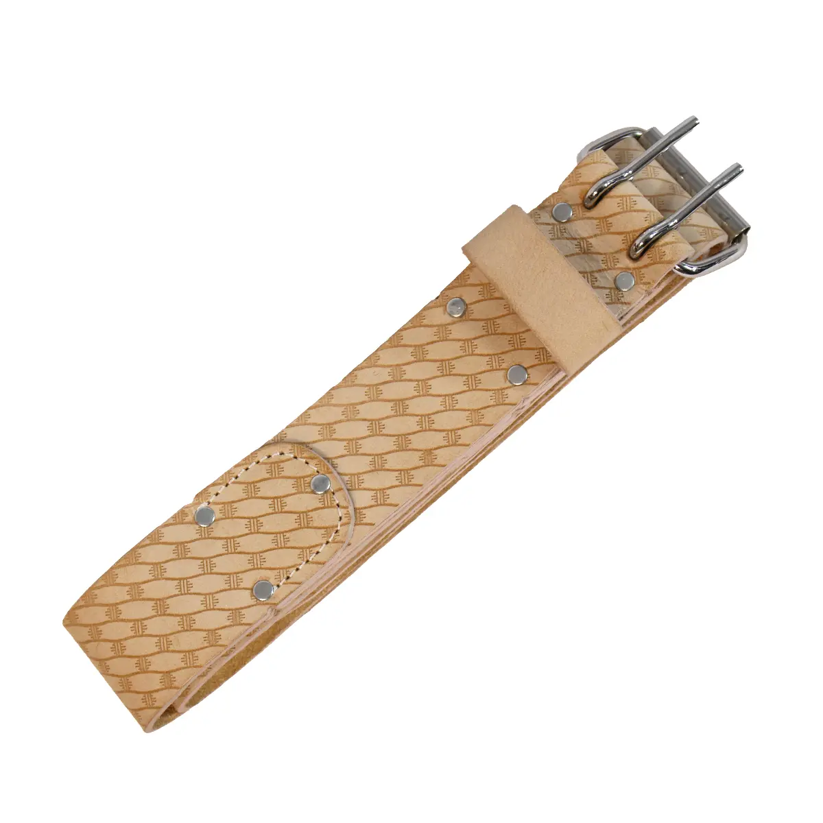 ToolPro Top Grain Leather Tool Belt - 2 in Width, Nickel Plated Steel Roller Buckle, 28-50 in Fit, Heavy-Duty Organizer, Supports Tool Pouches Securely, Long-Lasting Durability